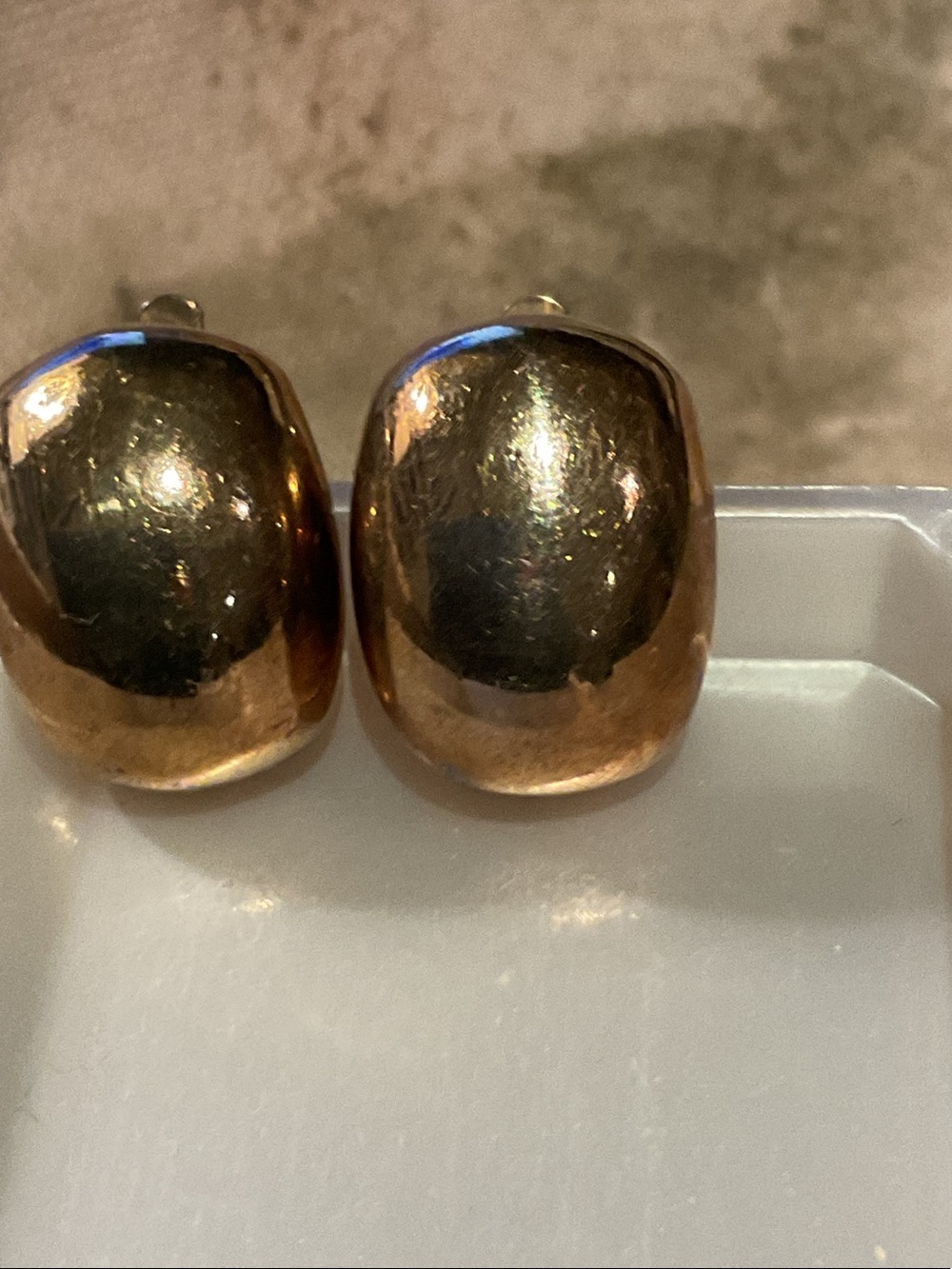 Vintage Shiny Gold Dome Clip-On Earrings